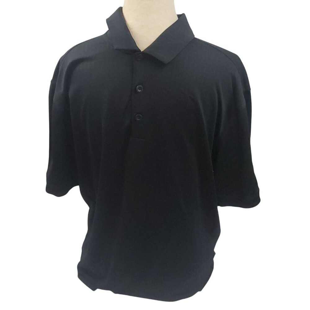 Nike Golf Black Stipes on Black Dri-Fit Polo Shirt M Tour Performance